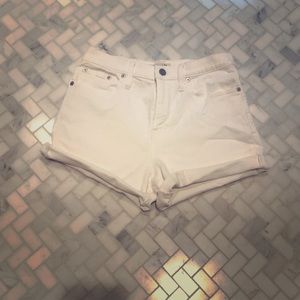 Madewell white denim shorts